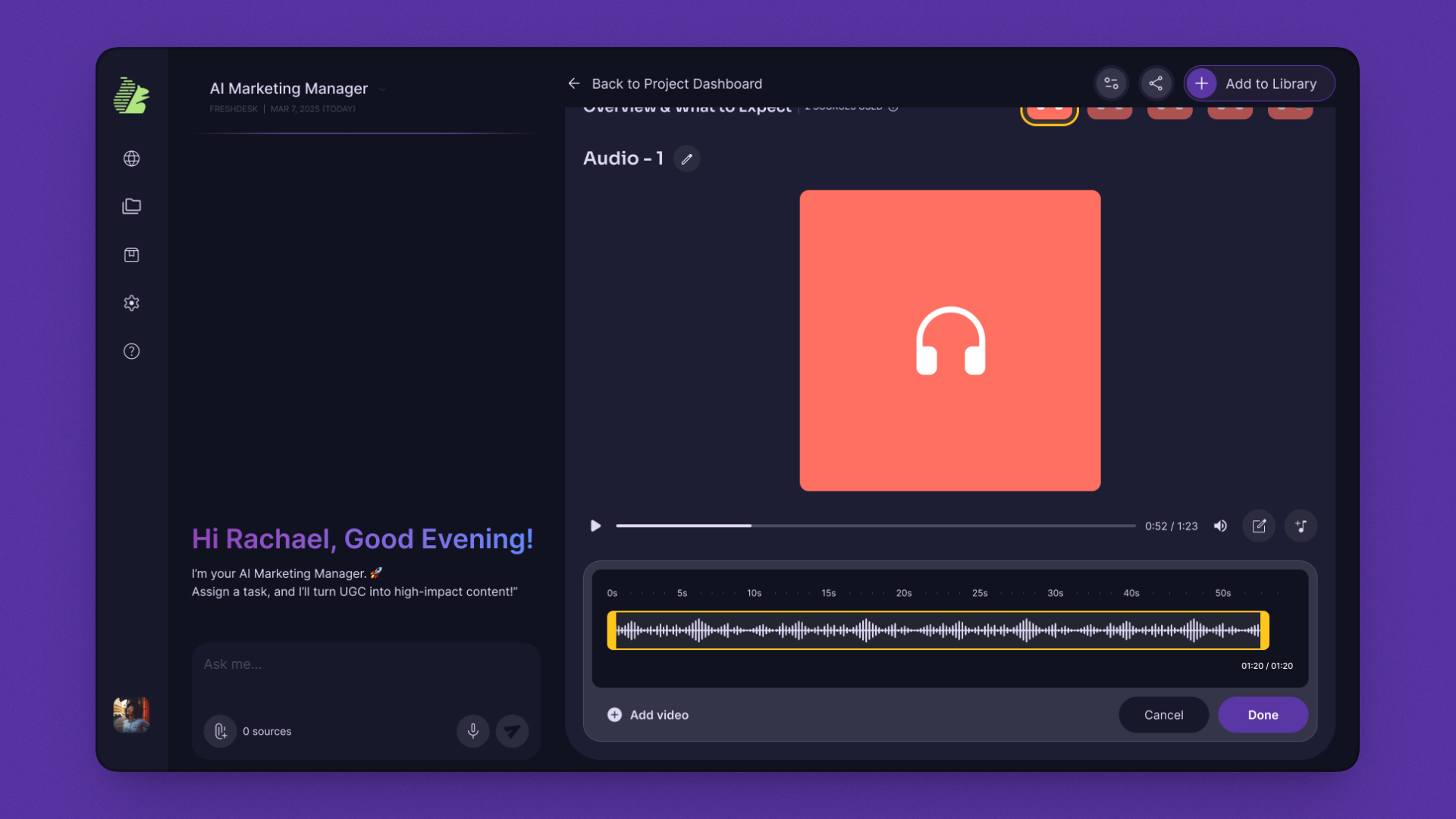 Audio editor flow continued